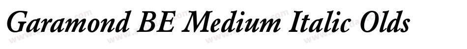 Garamond BE Medium Italic Oldstyle Figures字体转换